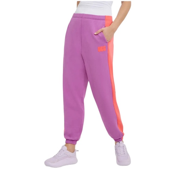 UGG Pants - ⚡️SOLD⚡️UGG Jayleen Color Blocked Sweatpant Purple Brushed Fleece Cotton Pant